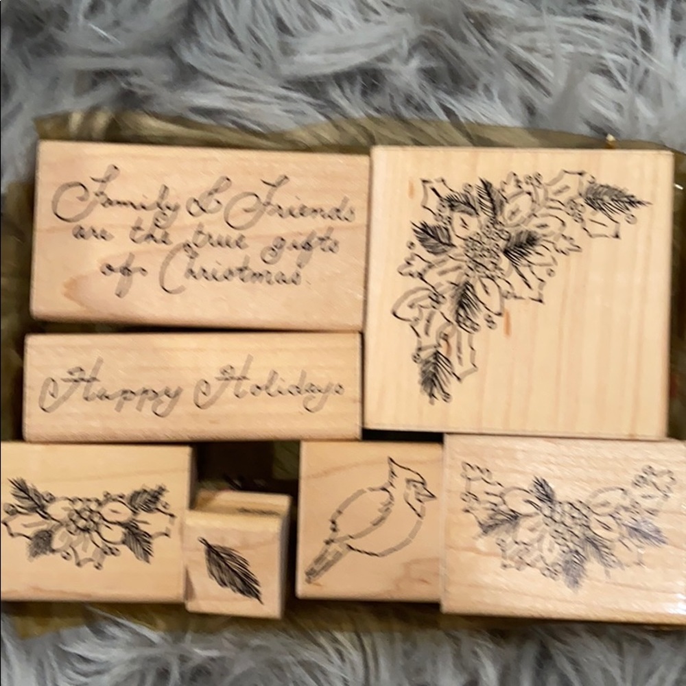 Great used rubber stamp set of 7. Family & friends